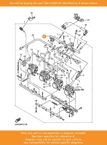 Yamaha delivery pipe set - pipe,