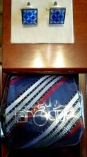 NEW GUI LAROQUE 100% SILK  DESIGNER TIE & CUFFLINK SETS - CHOICE OF PATTERNS