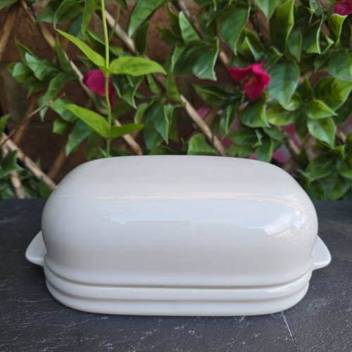 Denby light grey butter dish - light,