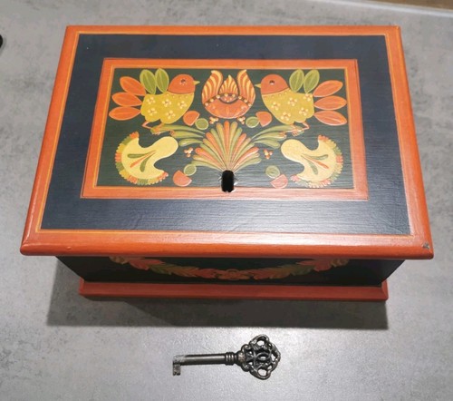 Folk art painted wooden - painted,