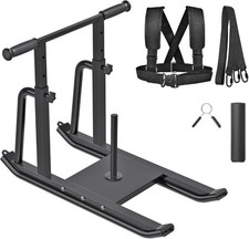 Weight Sled Black Strength Training Kit with Belt for 1 to 2 inch Weight Plates 