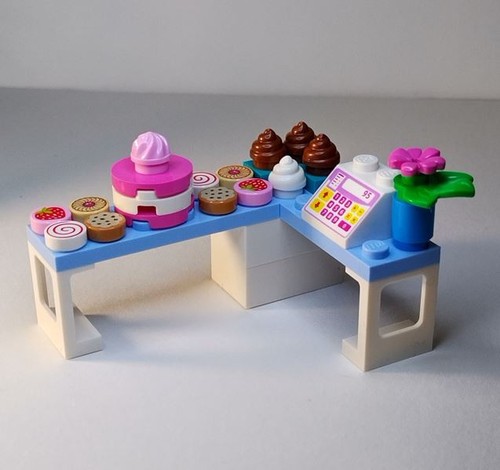 Lego shaped cafe cake - cafe, shop