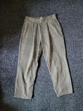 TU Ladies Stretchy Trousers Houndstooth Black and White Size 10