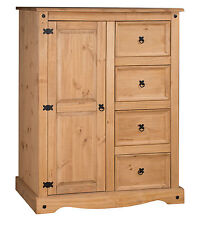 Corona Wardrobe Tallboy Small Mexican Pine 1 Door 4 Drawer by Mercers Furniture®