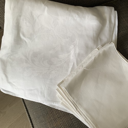 Vintage large white damask - vintage,