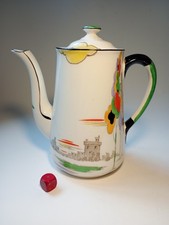 Art Deco Scotch Ivory B.P.Co.Ltd 1 1/4 Pint Hand Painted Ceramic Coffee Pot