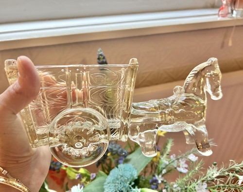 Vintage smoked glass donkey - glass,