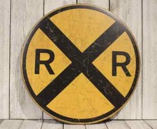 Railroad Tin Sign Train Rail
