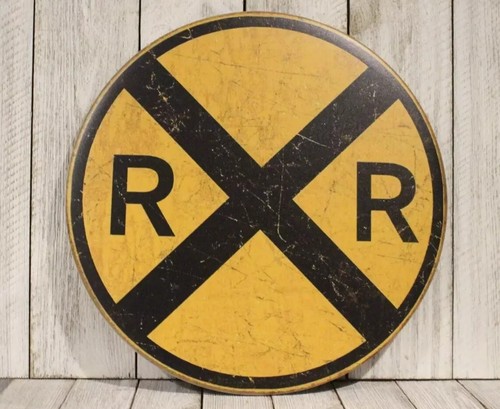 Railroad tin sign train - railroad,