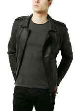 Men's Real Lambskin Premium Leather Black New Stylish Motorcycle Fashion Jacket