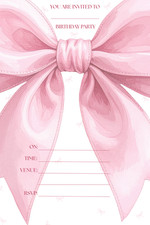 Bow Theme birthday invitations