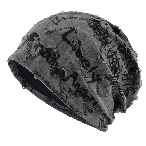 Letter print beanie hats - letter,
