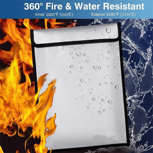 Fireproof document bag cash - fireproof,