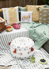 Pouffe BoHo Style Rusty Red