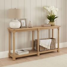 Classic Whitewash Oak Large Double Console Hall Table - Hallway Furniture - CK09