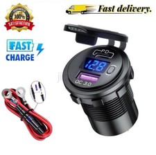 12V 24V Type-C PD+USB Car Charger Socket Adapter Power Outlet For Car Motorcycle