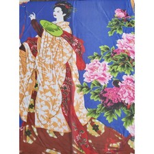 Asian Geisha Peony Print Sheer