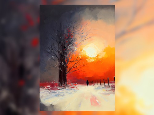 Dramatic winter sunset - dramatic,