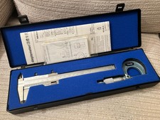 New Mitutoyo 532-119 Dual Scale Fine Adj Vernier Caliper & 25mm Micrometer Set