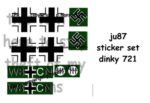 Dinky toys ju87 sticker - toys,