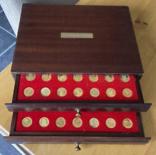 1987 Danbury Mint Royal Sovereign 22ct Gold Plate 925 Hmarked Silver Coin Set 70