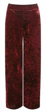 Women's Velvet Velour Wide Leg Ladies Palazzo Pants UK Sizes 8-26