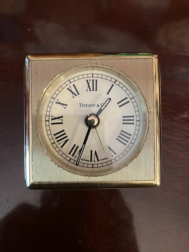 Tiffany gold travel clock - &,