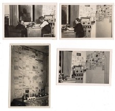 Amateur Ham Radio Enthusiasts with their Equipment 4 x Vintage photographs 1938