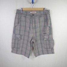 O'Neill Cargo Shorts Mens 30 Waist Cotton Grey Green Check
