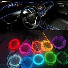 5M USB Car Interior LED Strip Lights Ambient Lighting Blue Neon Dash Glow Tube