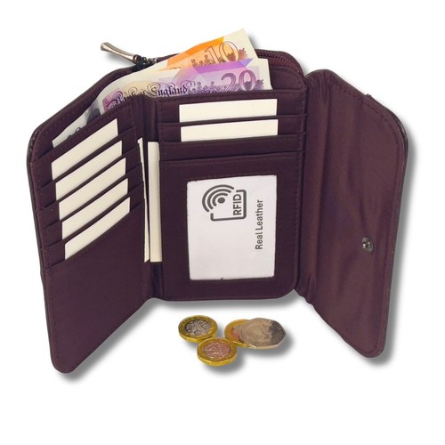 Women real leather trifold - women's,