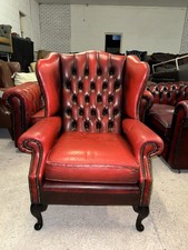 Chesterfield Oxblood Real Leather Wingback Chair