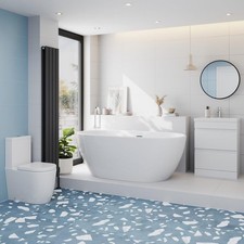 Affine Bathroom Suite 1500mm Freestanding Bath Toilet WC Basin Vanity Unit