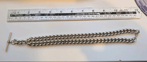 Heavy solid silver albert - heavy,