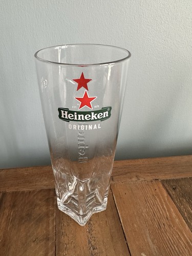 Heineken pint glass red - heineken, glass,