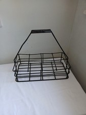 Retro Style Wire Metal  Black Milk Crate Bottle Carrier Medium Prop Background 