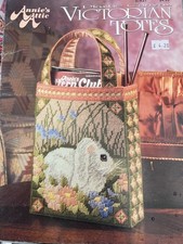 Annie's Attic Plastic Canvas Victorian Totes Rabbit, Rose, Floral Lattice Garden