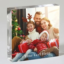 Personalised Acrylic Photo Block Any Text & Image Print Birthday Christmas Gift