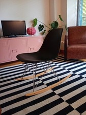 Charles Eames Style Black Rocking Chair Without Armrest