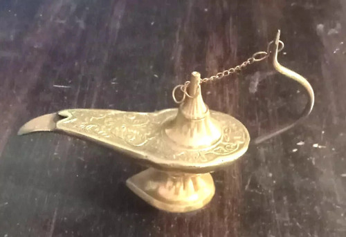 Aladdin genie oil lamp - oil, brass