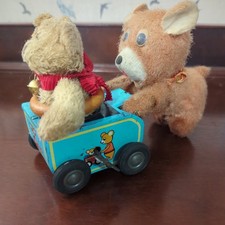 1960 JOLLY CUB CARRIAGE LITHOGRAPHED MECHANICAL TOY+BOX JAPAN FULLY OPERATIONAL 