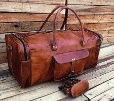 Bag Leather Travel Genuine Gym