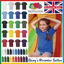 Kids Plain T-Shirt, Fruit of the Loom Original Children's Tee, Cheapest in UK
