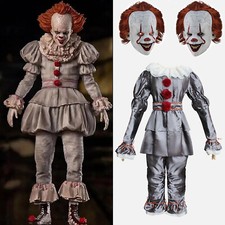 Men Kids Stephen King's It Pennywise Clown Halloween Cosplay Mask Costume Outfit
