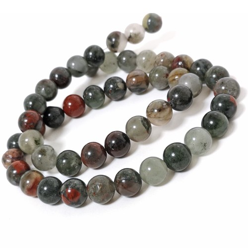 Green red bloodstone beads - bloodstone,