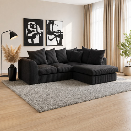 Jumbo cord black - cord, sofa