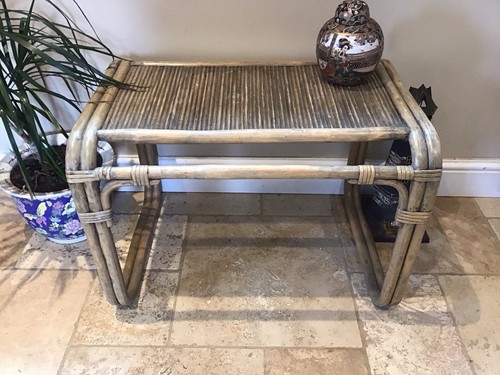 Vintage boho bamboo coffee end - bamboo,