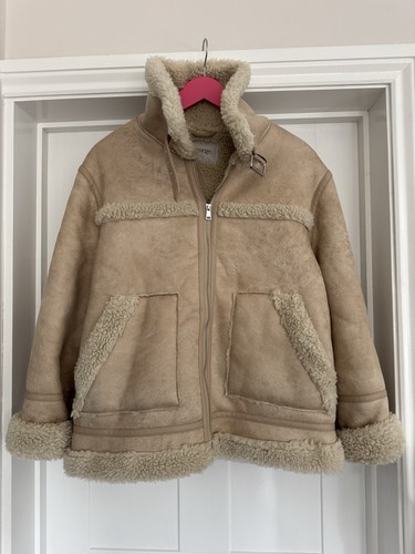 Cream faux sheepskin aviator - cream,