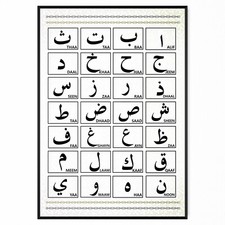 Arabic Alphabet Qaidah ALIF BA Poster Print for Children, Kids - A5 A4 A3 A2 A1