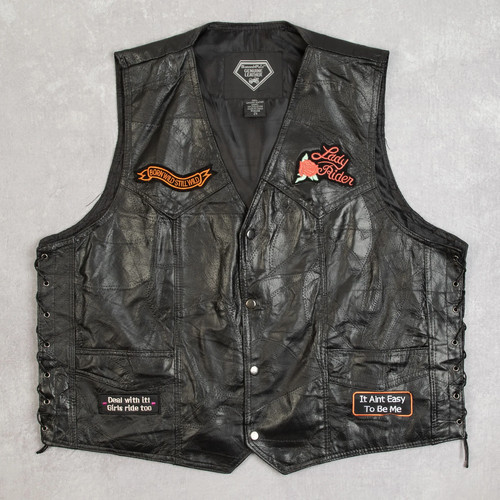 Vintage leather vest - vintage,